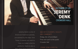 Sandra F. Lai Guest Artist Residency in Piano – Q&A with Jeremy Denk